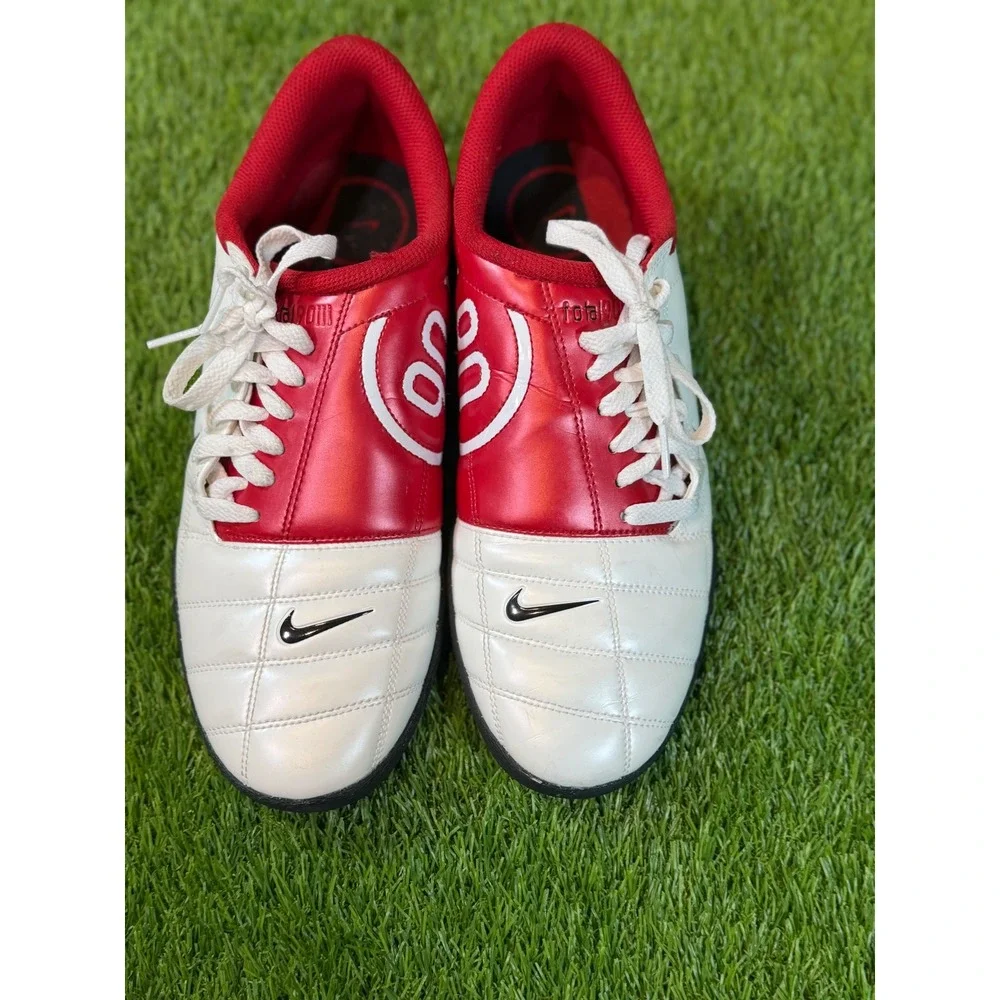 Nike Total 90 III White Red Indoor Soccer Shoes HQ2851-100 Mens 10.5